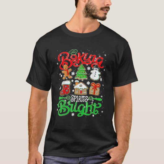 Baking Spirit Bright Donut Christmas Tree Funny Xm T-shirt (Voorkant)