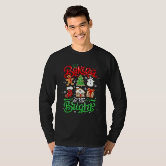 Baking Spirit Bright Donut kerstboom T-shirt (Voorkant volledig)