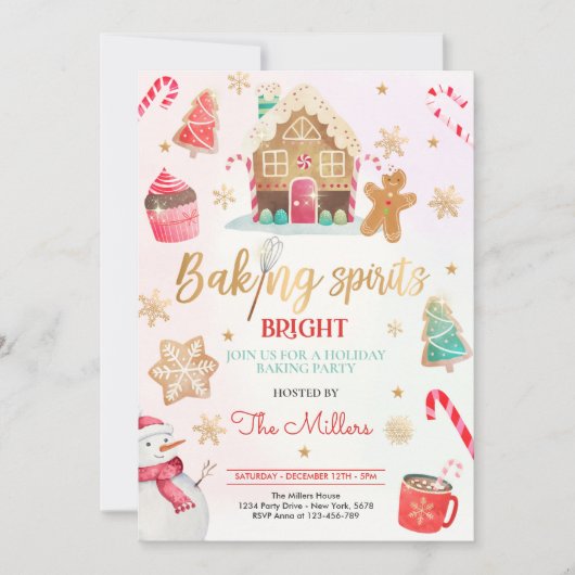 Baking Spirit Bright Holiday Party kerstake Kaart (Voorkant)