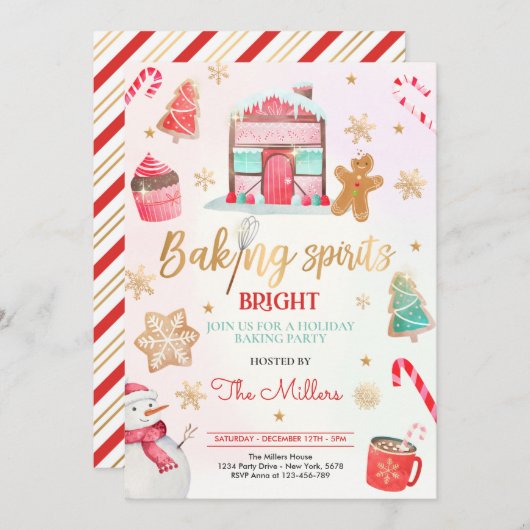 Baking Spirit Bright Holiday Party kerstake Kaart (Voorkant / Achterkant)
