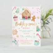 Baking Spirit Bright Holiday Party kerstake Kaart (Staand voorkant)