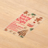 baking spirit bright | kerst-koekjesuitwisseling acryl uitnodigingen (Laagn)