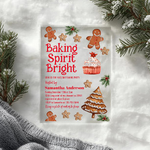 baking spirit bright kerst-koekjesuitwisseling acryl uitnodigingen