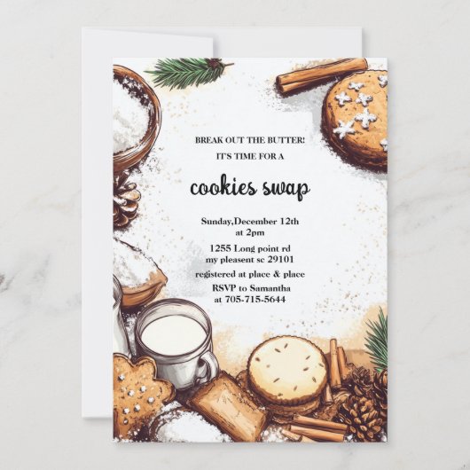 Baking Spirit Bright Pastel Pink Cookie Exchange Kaart (Voorkant)