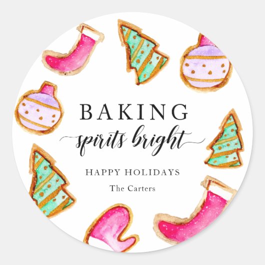 Baking Spirits Bright Baking Party Eenvoudig Ronde Sticker (Voorkant)
