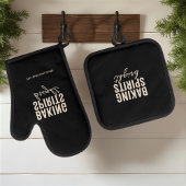 “Baking Spirits Bright Black Christmas Ovenwant & Pannenlap Set