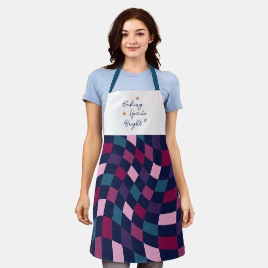 Baking Spirits Bright Bold Warped Geruit Schort (Gedragen)