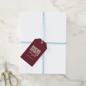 Baking Spirits Bright Bourgogne Kerstmis Cadeaulabel (Met Touw)