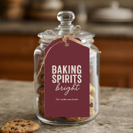 Baking Spirits Bright Bourgogne Kerstmis Cadeaulabel