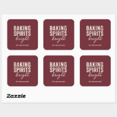 Baking Spirits Bright Bourgondie Kerststicker Vierkante Sticker (Vel)