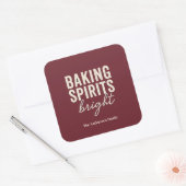 Baking Spirits Bright Bourgondie Kerststicker Vierkante Sticker (Envelop)
