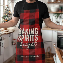 Baking Spirits Bright Buffalo Plaid Christmas  Schort