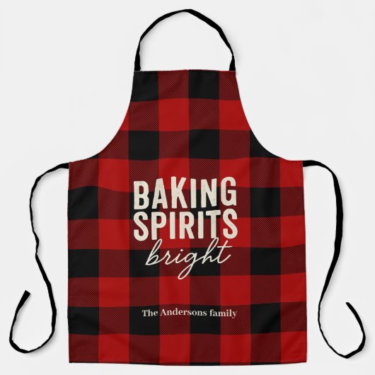 Baking Spirits Bright Buffalo Plaid Christmas Schort (Voorkant)