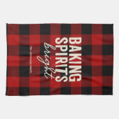 Baking Spirits Bright Buffalo Plaid Christmas Theedoek (Horizontaal)