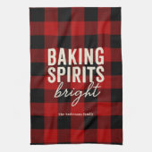 Baking Spirits Bright Buffalo Plaid Christmas Theedoek (Verticaal)
