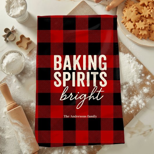Baking Spirits Bright Buffalo Plaid Christmas Theedoek