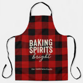 Baking Spirits Bright Buffalo Plaid Kerstmis Schort (Voorkant)