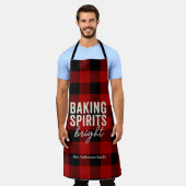Baking Spirits Bright Buffalo Plaid Kerstmis Schort (Gedragen)