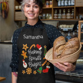 Baking Spirits Bright Christmas Aangepaste naam Schort