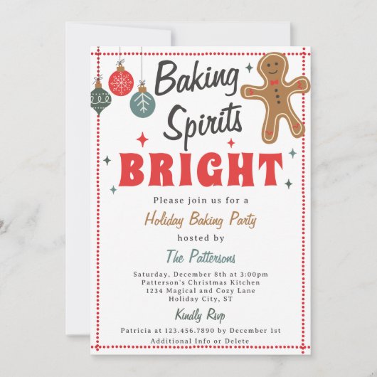 Baking Spirits Bright Christmas Cookie Decorating  Kaart (Voorkant)