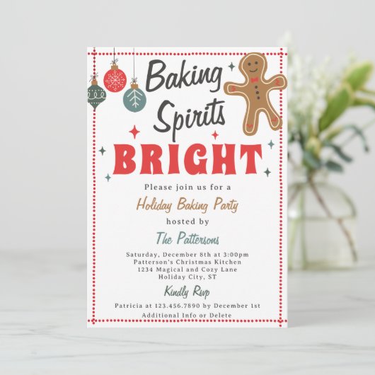 Baking Spirits Bright Christmas Cookie Decorating  Kaart (Staand voorkant)