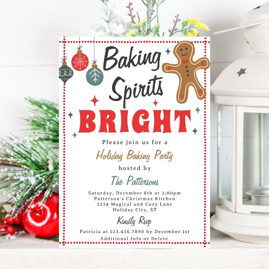 Baking Spirits Bright Christmas Cookie Decorating Kaart