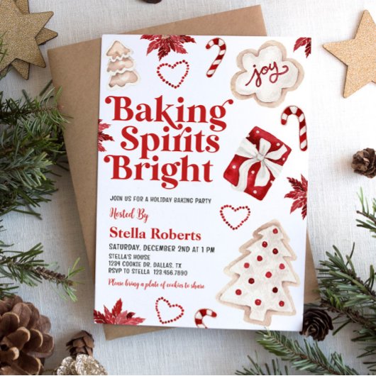 Baking Spirits Bright Christmas Cookie Exchange Kaart