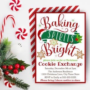 Baking Spirits Bright Christmas Cookie Exchange Kaart