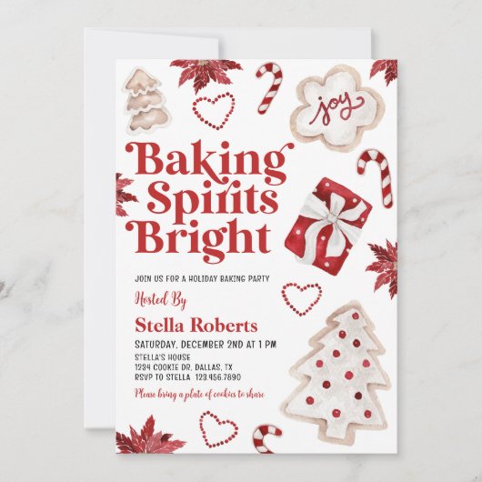 Baking Spirits Bright Christmas Cookie Exchange Kaart (Voorkant)