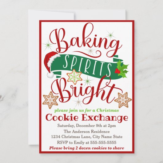 Baking Spirits Bright Christmas Cookie Exchange Kaart (Voorkant)