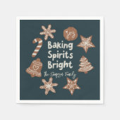 Baking Spirits Bright Christmas Cookie Groen Servet (Voorkant)