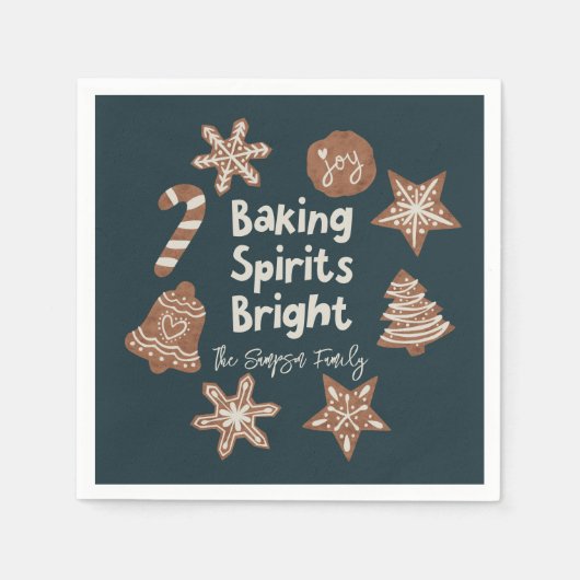 Baking Spirits Bright Christmas Cookie Groen Servet (Voorkant)