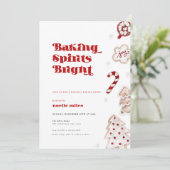 Baking Spirits Bright Christmas Cookie Uitnodiging (Staand voorkant)