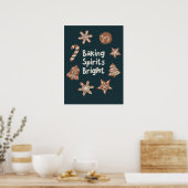 Baking Spirits Bright Christmas Cookies Groen Poster (Keuken)