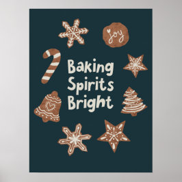 Baking Spirits Bright Christmas Cookies Groen Poster
