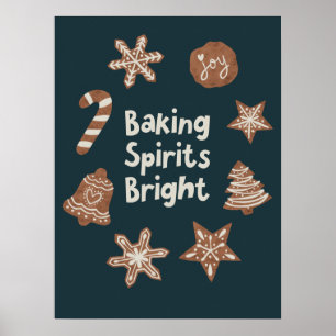 Baking Spirits Bright Christmas Cookies Groen Poster