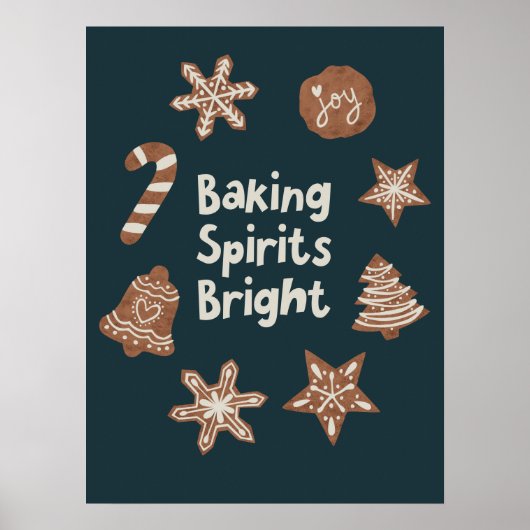 Baking Spirits Bright Christmas Cookies Groen Poster (Voorkant)
