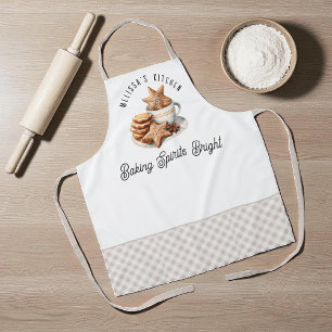 Baking Spirits Bright Christmas Cookies met naam Schort