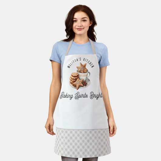 Baking Spirits Bright Christmas Cookies met naam Schort (Gedragen)