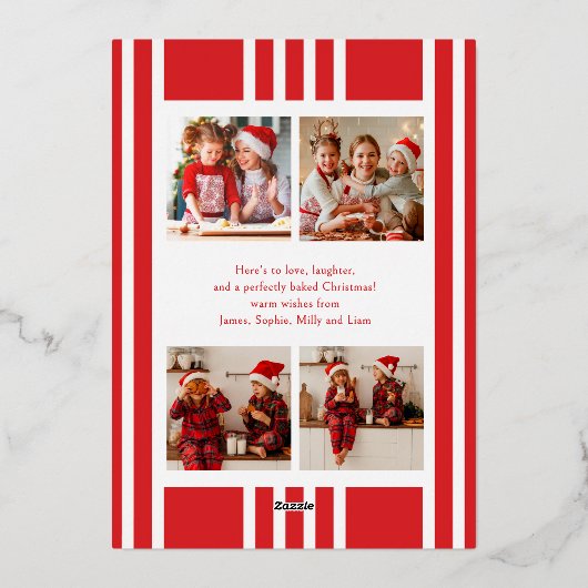 Baking Spirits Bright Christmas Familiefoto Folie Feestdagenkaart (Achterkant)