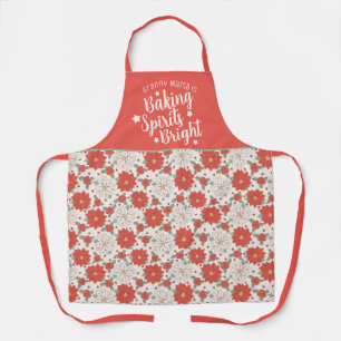 Baking Spirits Bright Christmas Floral Custom Schort