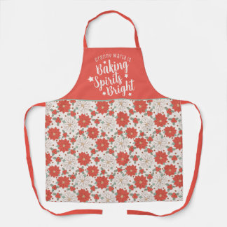 Baking Spirits Bright Christmas Floral Custom Schort
