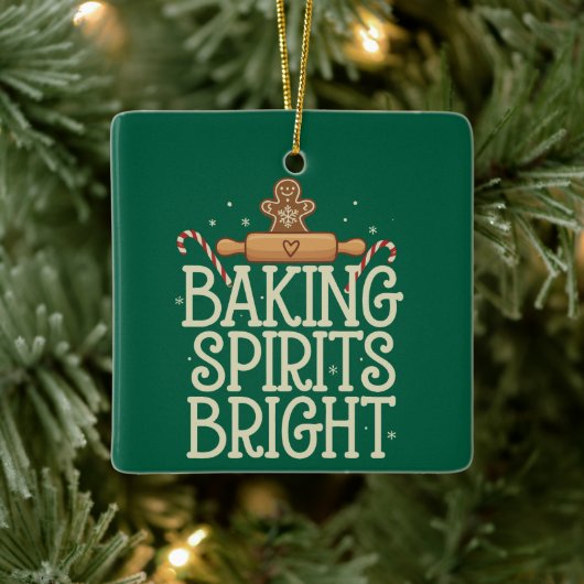 Baking Spirits Bright Christmas Funny Xmas Baker Keramisch Ornament (Boom)