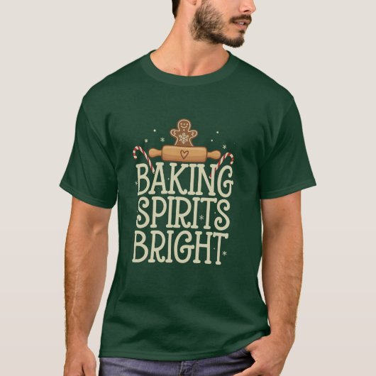 Baking Spirits Bright Christmas Funny Xmas Baker T-shirt (Voorkant)