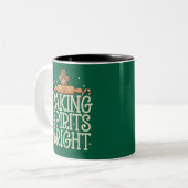 Baking Spirits Bright Christmas Funny Xmas Baker Tweekleurige Koffiemok (Voorkant links)