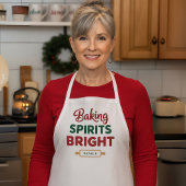 Baking Spirits Bright Christmas Gift Custom Name Schort