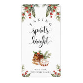 Baking Spirits Bright Christmas Gift Label Sticker (Voorkant)