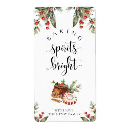 Baking Spirits Bright Christmas Gift Label Sticker