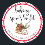 Baking Spirits Bright Christmas Gift Label Sticker<br><div class="desc">Deze bakkersgeest felle kerstcadeau-stickers zijn de perfecte aanvulling op uw zelfgemaakte kerstcadeaus. De stickers kunnen gepersonaliseerd worden met jouw naam. Scripttekst kan niet worden bewerkt. Alle andere tekst is bewerkbaar en kan worden aangepast aan uw behoeften. Voor meer geavanceerde aanpassing van dit ontwerp, selecteert u gewoon de knop "Aanpassen" hierboven....</div>