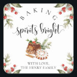 Baking Spirits Bright Christmas Gift Label Sticker<br><div class="desc">Deze bakkersgeest felle kerstcadeau-stickers zijn de perfecte aanvulling op uw zelfgemaakte kerstcadeaus. De stickers kunnen gepersonaliseerd worden met jouw naam. Scripttekst kan niet worden bewerkt. Alle andere tekst is bewerkbaar en kan worden aangepast aan uw behoeften. Voor meer geavanceerde aanpassing van dit ontwerp, selecteert u gewoon de knop "Aanpassen" hierboven....</div>